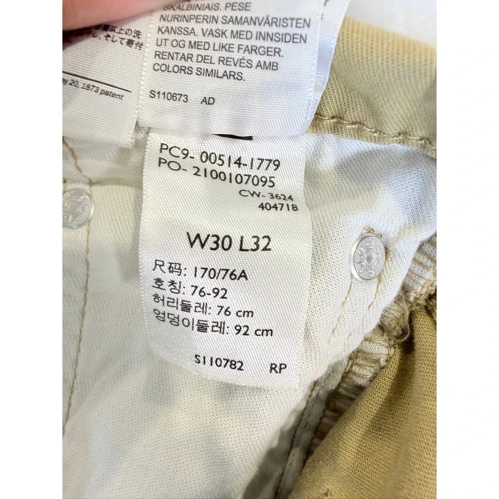 Levi's 514 Straight Fit Pants Mens 30x32 Tan Khaki Twill 00514-1779